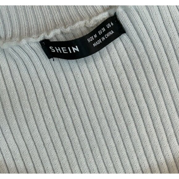 Womens Scoopneck‎ Long Sleeve Ribbed Sweater Medium White Modern Classic - Picture 7 of 8